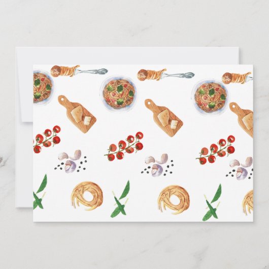 Grazie! Italienische Küche mit Aquarellfarbe Dankeskarte (Rückseite)