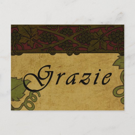 Grazie Trauben - Postkarte (Vorderseite)