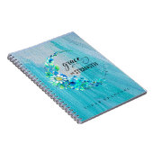 Grazie und Stärke Inspirational Blue Floral Notizblock (Rechte Seite)