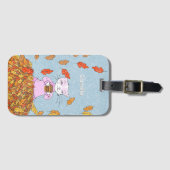 Grazile Katze des Herbstes mit Blättern Gepäckanhä Gepäckanhänger (Vorderseite (Horizontal))