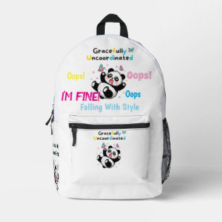 Grazile Ungeschickte Süße Panda Bedruckter Rucksack