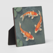 Graziler Koi-Fischteich-Serenitäts-Design Fotoplatte (Vorderseite)