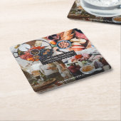 Grazing Board Business Card FotoCollage Rechteckiger Pappuntersetzer (angewinkelt)