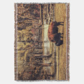 Grazing Buffalo Throw Blanket Decke (Vorderseite Vertikal)