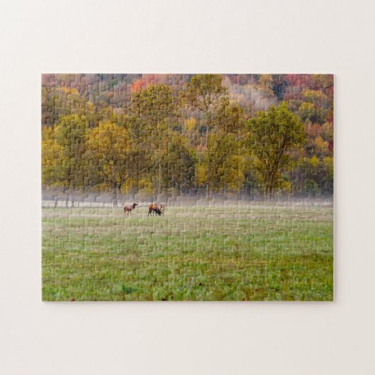 Grazing Elk Couple Jigsaw Puzzle (Horizontal)
