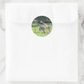 Grazing Giraffen Runder Aufkleber (Tasche)
