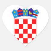 Grb Hrvatske, kroatisches Wappen Herz-Aufkleber (Vorderseite)