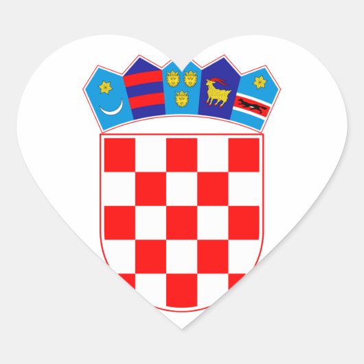 Grb Hrvatske, kroatisches Wappen Herz-Aufkleber (Vorderseite)