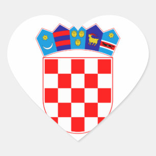 Grb Hrvatske, kroatisches Wappen Herz-Aufkleber