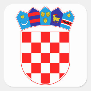 Grb Hrvatske, kroatisches Wappen Quadratischer Aufkleber