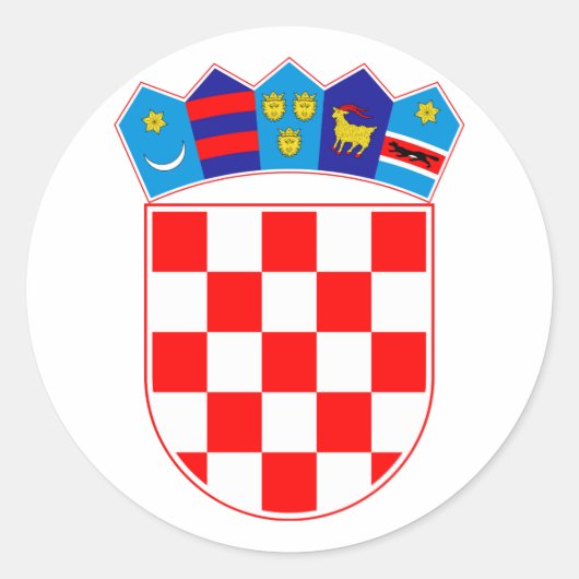 Grb Hrvatske, kroatisches Wappen Runder Aufkleber (Vorderseite)
