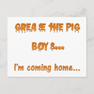 Grease die Schweine Jungs, die ich jetzt Zuhause Postkarte