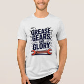 Grease Gears Glory Multi Wrench Mechanic Design Tri-Blend Shirt (Vorderseite)