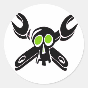 Grease Monkey Boy Runder Aufkleber