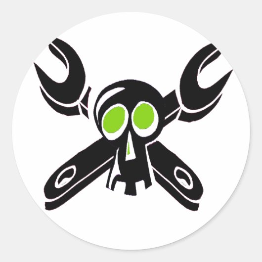 Grease Monkey Boy Runder Aufkleber (Vorderseite)