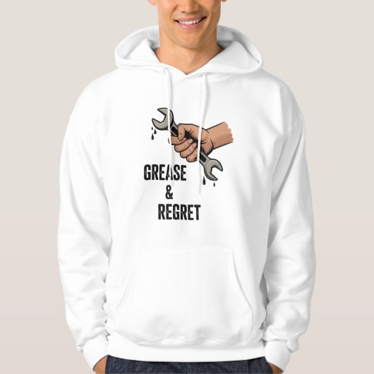 Grease & Regret | Blue Collar Burnout Hoodie (Vorderseite)