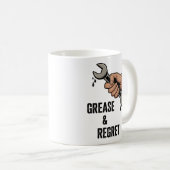 Grease & Regret | Technician Life Joke Kaffeetasse (VorderseiteRechts)