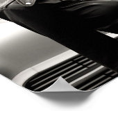 Greaser Punk Girl vor einem Jahrgangswagen Poster (Ecke)