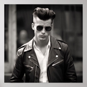 Greaser-Punk-Typ mit Sonnenbrille Poster