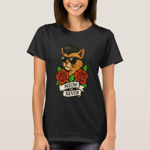 Greaser Rockabilly Katze Wortspiel Miau oder Niema T-Shirt