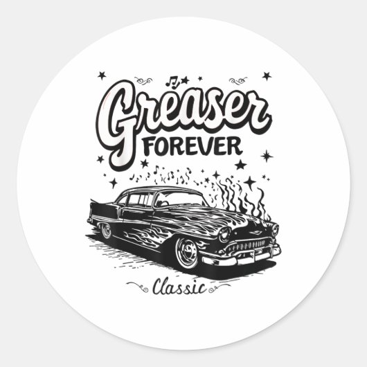 Greaser Runder Aufkleber (Vorderseite)