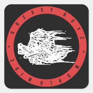 Greasy Boyz Worldwide Emblem Abzeichen Quadratischer Aufkleber