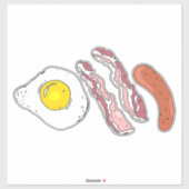 Greasy Fry up Egg Bacon Wurst Frühstück Aufkleber (Blatt)