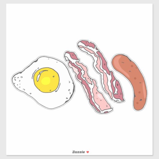 Greasy Fry up Egg Bacon Wurst Frühstück Aufkleber (Blatt)