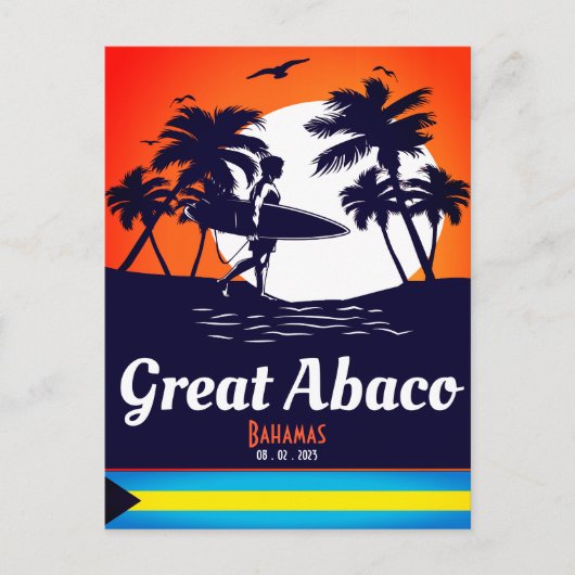 Great Abaco Bahamas Island Vintage Souvenirs Postkarte (Vorderseite)