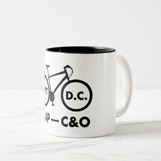 Great Allegheny Passy C&O Kanal Towpath Bike Zweifarbige Tasse (VorderseiteRechts)