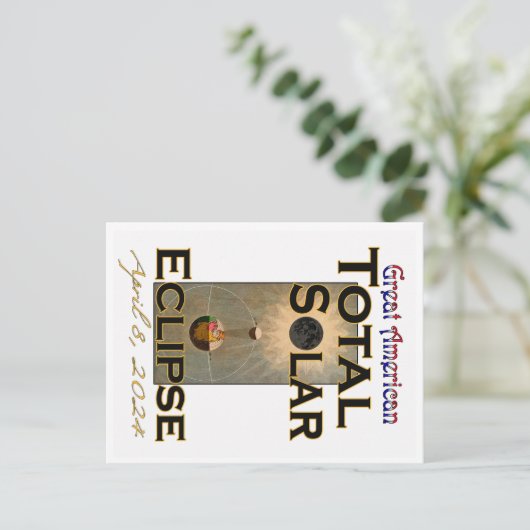 Great American 2024 Total Solar Eclipse Postcard Postkarte (Stehend Vorderseite)