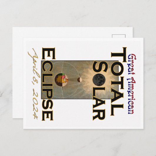 Great American 2024 Total Solar Eclipse Postcard Postkarte (Vorne/Hinten)