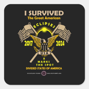 Great American Eclipses Quadratischer Aufkleber