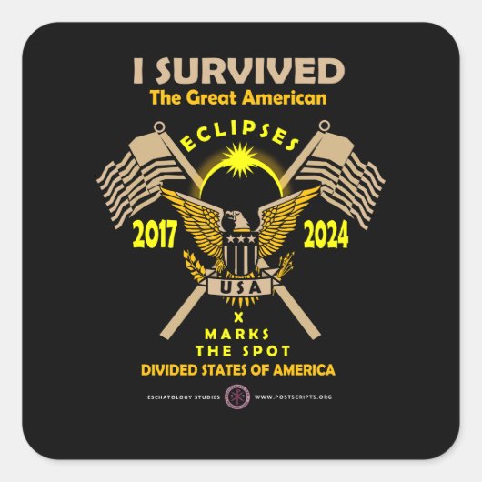 Great American Eclipses Quadratischer Aufkleber (Vorderseite)