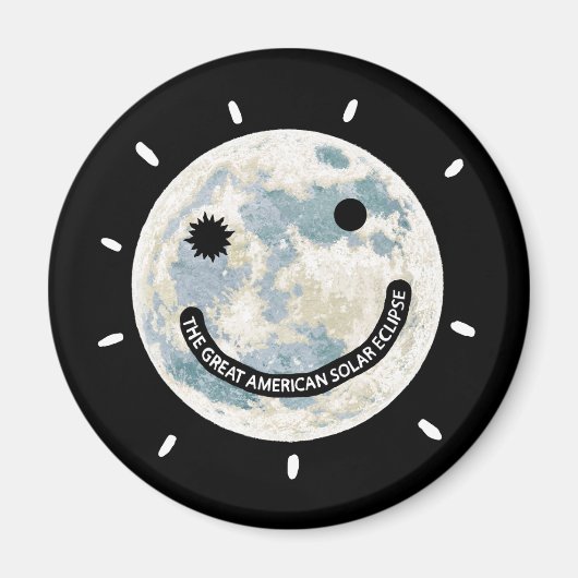 Great American Solar Eclipse Moon Emoji Magnet (Vorne)