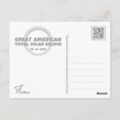Great American Total Solar Eclipse - 2017 Postkarte (Rückseite)
