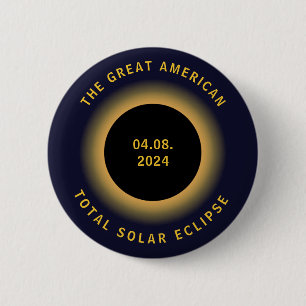 Great American Total Solar Eclipse 8 April 2024 Button