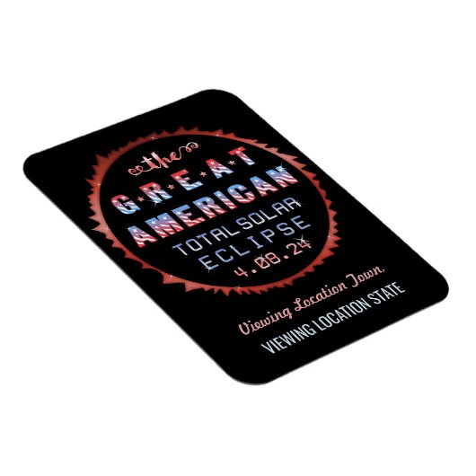 Great American Total Solar Eclipse 8. April 2024 Magnet (Rechte Seite)