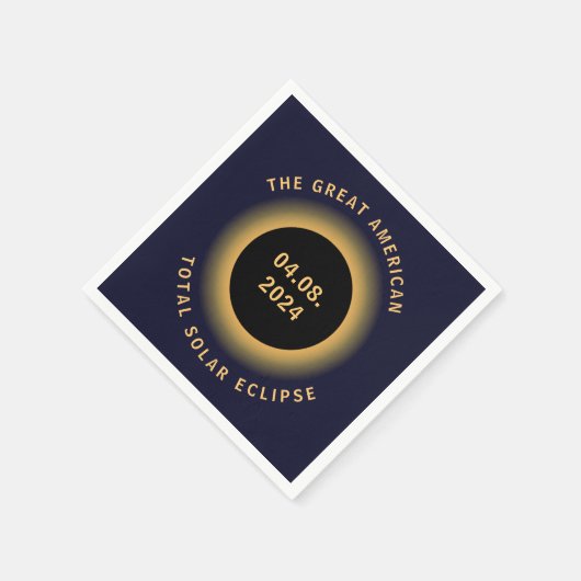 Great American Total Solar Eclipse 8 April 2024 Serviette (Ecke)