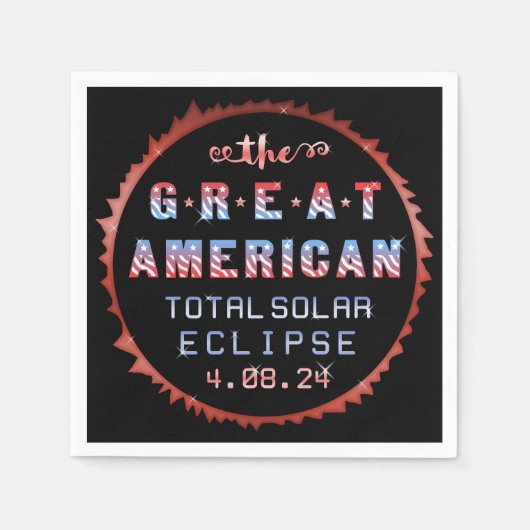 Great American Total Solar Eclipse 8. April 2024 Serviette (Vorderseite)