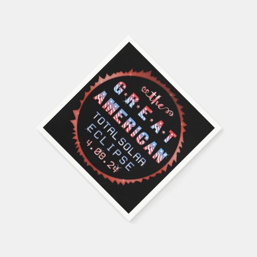 Great American Total Solar Eclipse 8. April 2024 Serviette (Ecke)