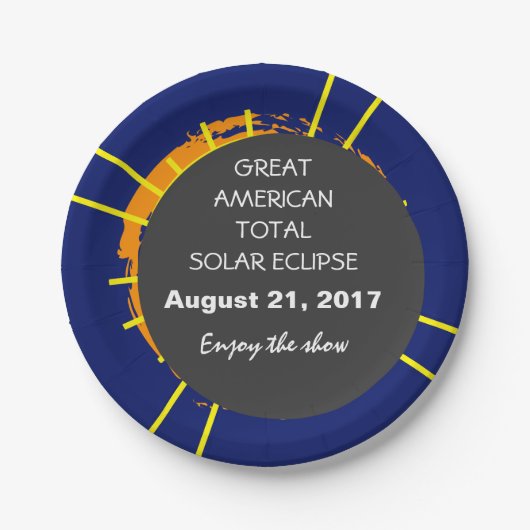 Great American Total Solar Eclipse anpassbar Pappteller (Vorderseite)