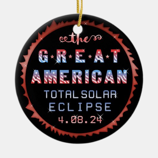 Great American Total Solar Eclipse August 21 2017 Keramik Ornament (Vorne)