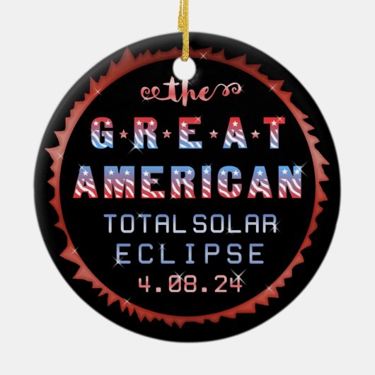 Great American Total Solar Eclipse August 21 2017 Keramik Ornament (Hinten)