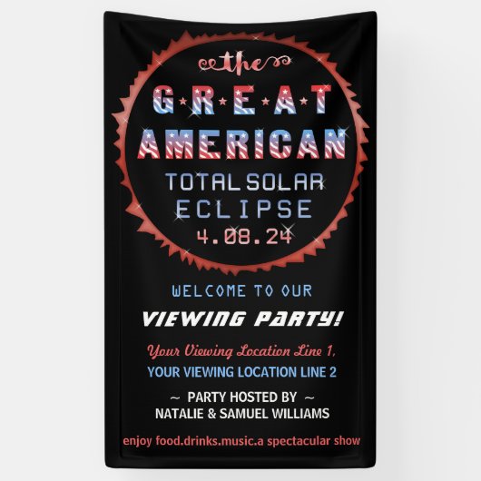 Great American Total Solar Eclipse Viewing Party Banner (Vertikal)