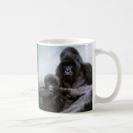 GREAT APES Mountain Gorilla & Baby Gorilla Kaffeetasse (Rechts)
