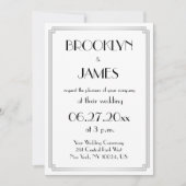 Great Art Deco Silver Wedding Einladungen (Vorderseite)