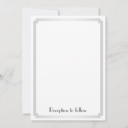 Great Art Deco Silver Wedding Einladungen (Rückseite)