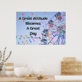 "Great Attitude" Positive Quotation Poster (Küche)