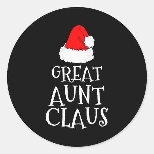 Great Aunt Claus Christmas Santa's Pajama Family M Runder Aufkleber (Vorderseite)